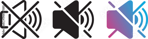 Modern mute outline silhouette and colorful icon