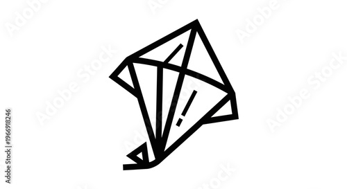 Black and white outline of a diesel locomotive train on a plain background. Minimalist transportation design concept.