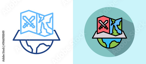 War Zone lineisometric color illustration