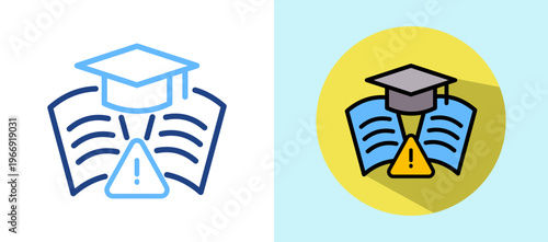 Education Disrupt lineisometric color illustration