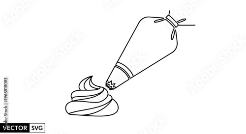 Piping Bag Decorating Swirl of Cream