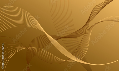 gold stripes lines wave curves luxury with soft gradient abstract background