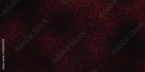Dynamic red LED panel background with pixel matrix and electronic display effect