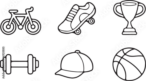 sport outline icon set vector 