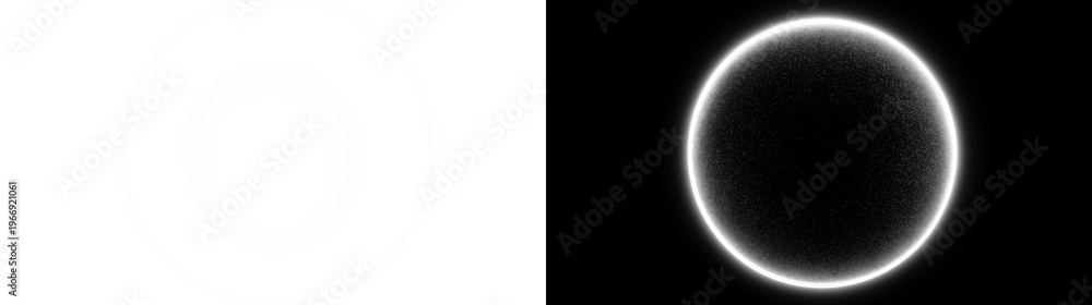 Fototapeta premium Glowing Neon Ring Isolated PNG Overlay for Cinematic Visual Effects and Advertising