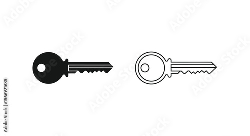 a black key and a silver key side by side Vector