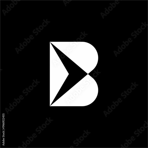 Free Download Futuristic logo merging letter B with a sleek arrow in a bold and unique geometric tech style. - GFXLoad