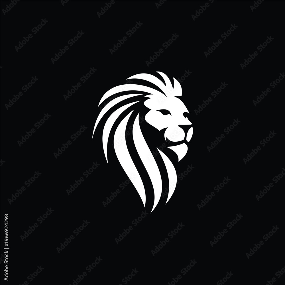 Fototapeta premium white lion head animal logo