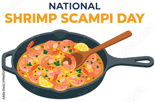 Shrimp Scampi in Cast Iron Skillet.