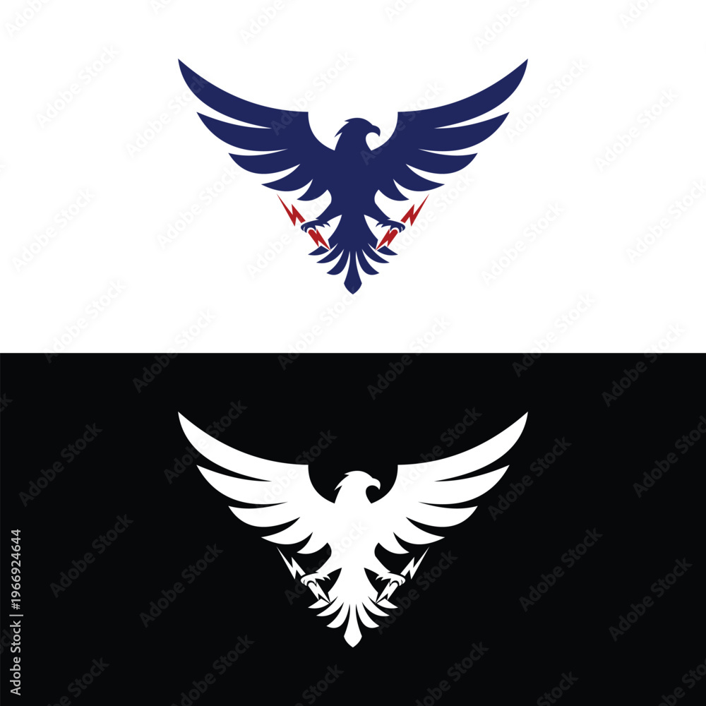 Fototapeta premium eagle bird with thunder logo