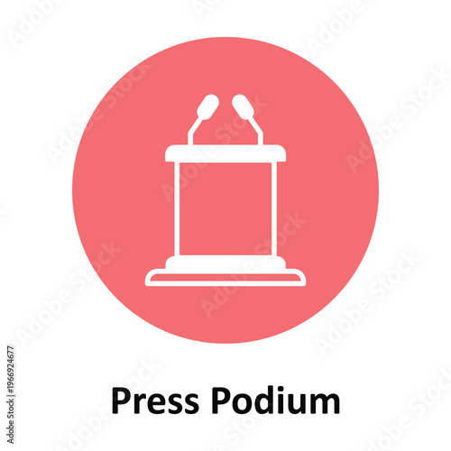 Press Podium Vector icon which can easily modify or edit