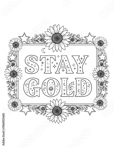 Adult coloring page with affirmations for mindful expression and positive self talk