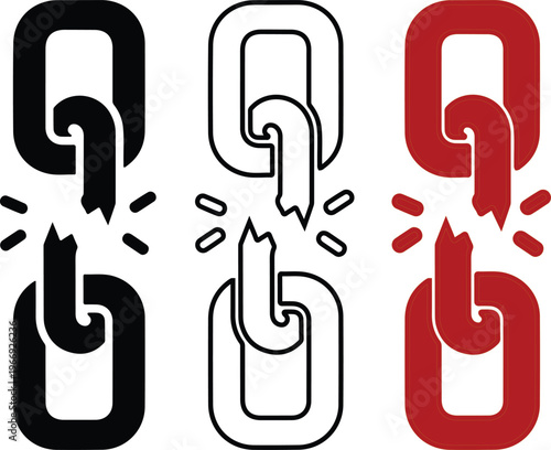 Broken Chain Links Symbolizing Weakness and Failure