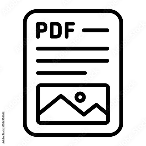 PDF File Document icon. Image, Page, Paper Symbol Stock Illustration