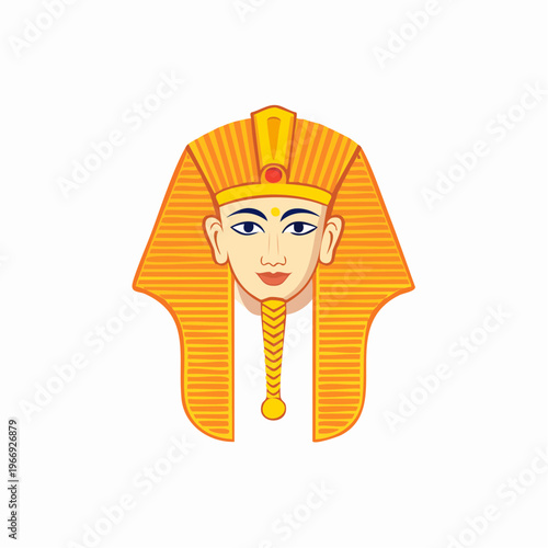 Egyptian Pharaoh Mask Graphic Design Illustration Portrait Art Style