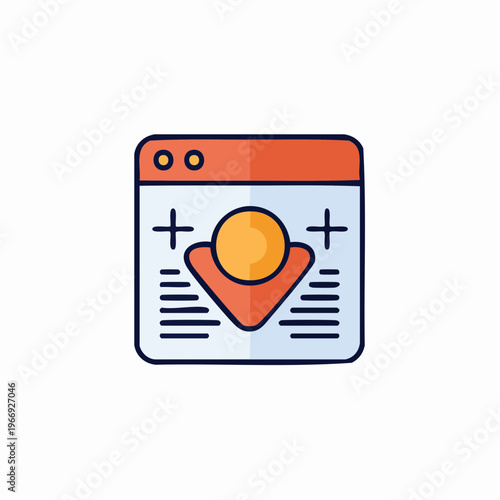 Illustration of a computer window with a download icon. Free Download Illustration of a computer window with a download icon. - GFXLoad