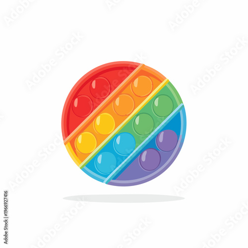Colorful round pop it fidget toy illustration