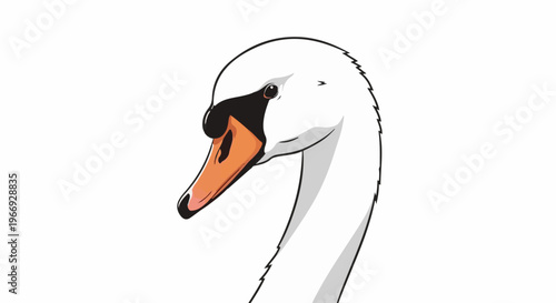Elegant swan head and neck, rendered in clean, graphic style
