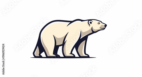 Stylized polar bear walking