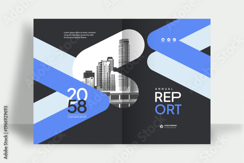 City Background Business Book Cover Design Template