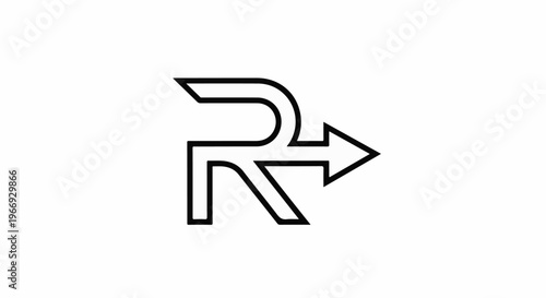 Graphic symbol with an arrow indicating forward direction