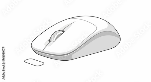 A simple, clean outline illustration of a wireless computer mouse and its dongle