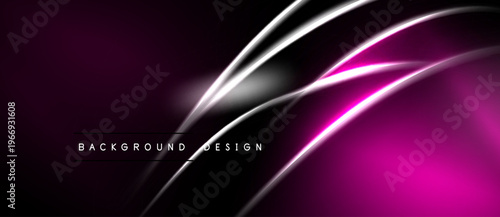 Abstract pink, purple gradients. Dynamic lines create modern background design. Smooth curves suggest movement, energy. Dark areas provide contrast.