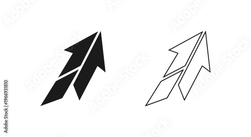 a black and white arrow pointing upwards Vector