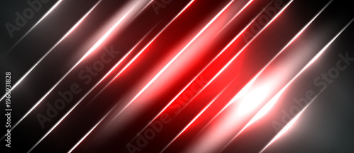 Abstract red lines radiate from bright center. Dark background creates dramatic visual effect. Modern design element.