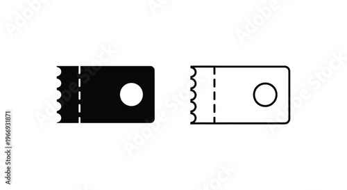 black and white ticket stubs with perforation Vector