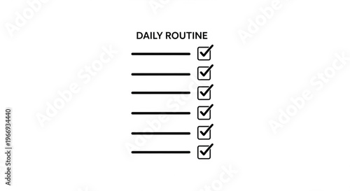 A minimalist vector graphic of a daily routine checklist with completed tasks