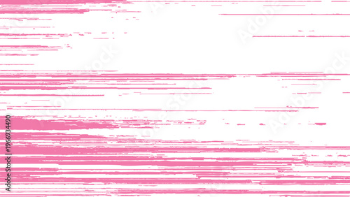 Pink glitch art with horizontal lines on white background  digital distortion effect