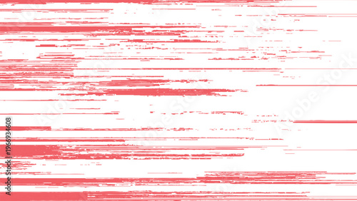 Red and white abstract background with horizontal streaks and scratches digital glitch effect texture overlay