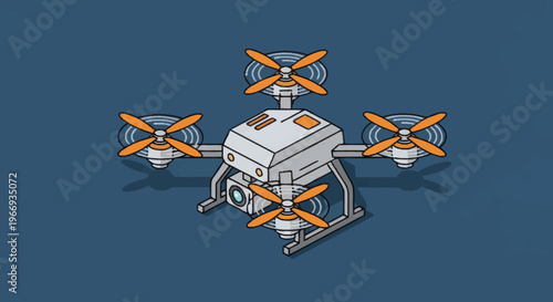 Modern Quadcopter Drone with Camera Technology.