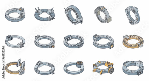 Collection of Futuristic Mechanical Watch Straps and Bands.