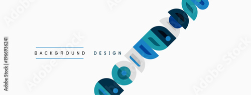 Abstract blue shapes form dynamic design. White space dominates composition, text reads background design. Minimalist aesthetic, clean lines present.