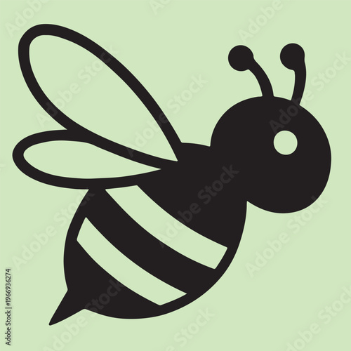 Happy cute cartoon bee flying illustration