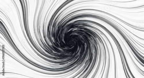 Abstract Black and White Swirling Vortex Tunnel.