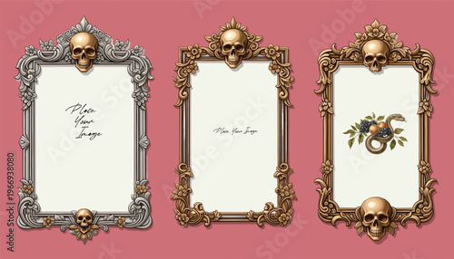 Set of Decorative vintage frames and borders set,Gold photo frame with corner