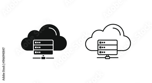 cloud computing and data storage icons Vector
