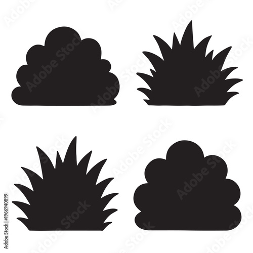 Bush Silhouette Collection: A curated collection of elegant bush silhouettes, each uniquely designed to showcase nature's simple beauty. perfect for designers and nature enthusiasts alike.