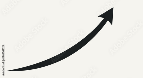 Upward arrow graph showing growth and success, isolated on a light background.