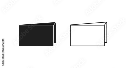 a black and a white folded card Vector