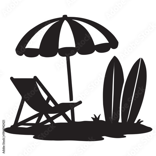 Photos vector illustration of a beach