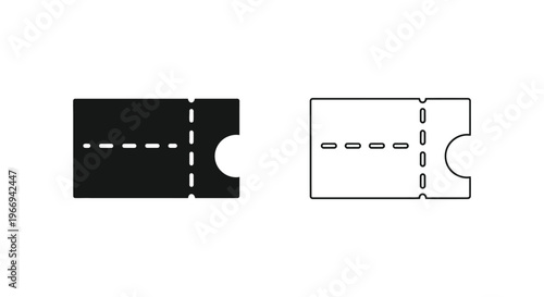 a black and white illustration of two ticket stubs Vector