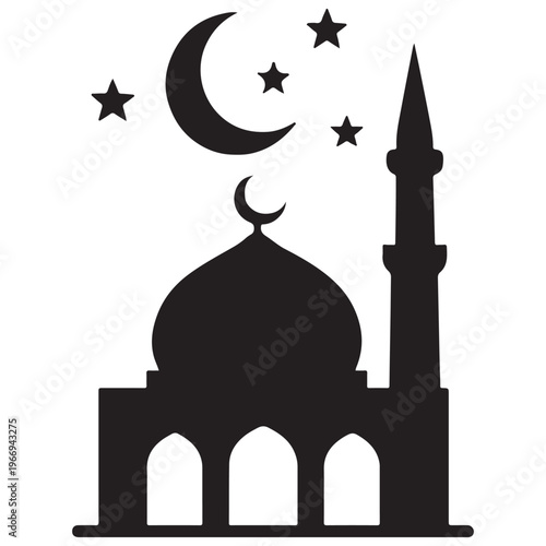 Taj Mahal silhouette landmark illustration in Agra India