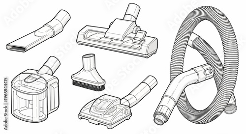 Vacuum Cleaner Attachments and Hose Set - Cleaning Tools Collection