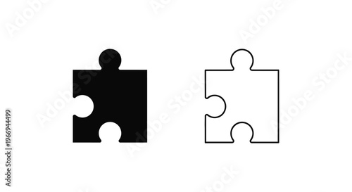 black and white puzzle pieces side by side Vector