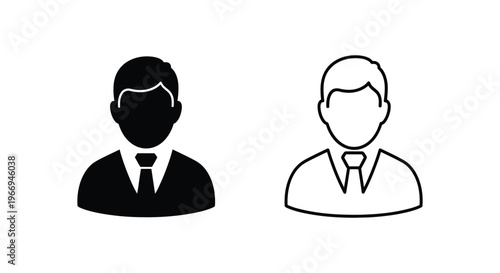 black and white icon of two businessmen Vector