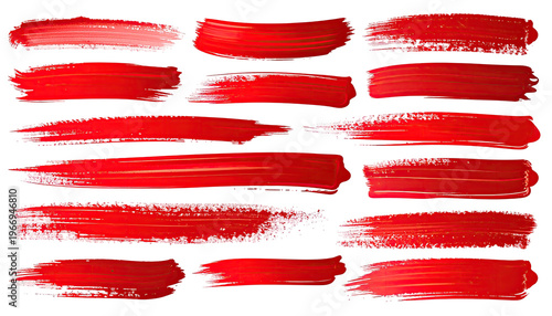 Red brush strokes arranged horizontally against a black background